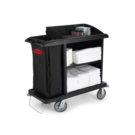 Carro Servico Hotel 124,5x56x127cm  Preto / Manutencao e Hig