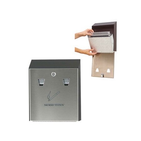 Cinzeiro Parede Vertical  Preto e Cinza / Manutencao e Higie