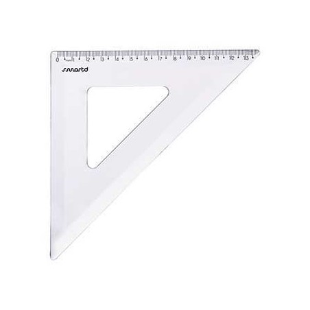 Esquadro Plastico Cristal SmartD 45º - 21cm - 1un