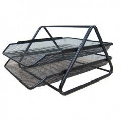 Tabuleiro em rede metalica Preto com 2 Gavetas / Arquivo e O