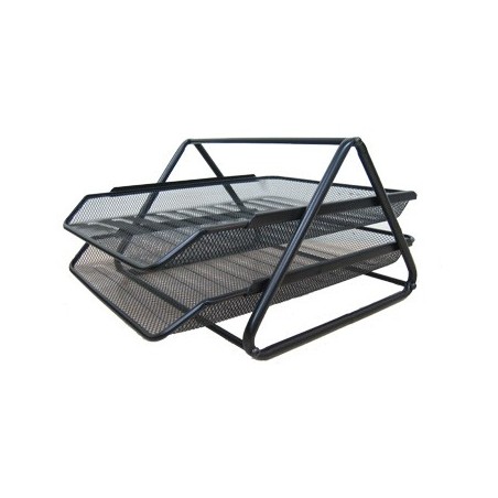 Tabuleiro em rede metalica Preto com 2 Gavetas / Arquivo e O