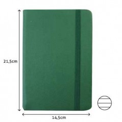 Bloco Notas Pautado 21,5x14,5cm Semi Pele Verde 116 Folha /