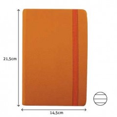 Bloco Notas Pautado 21,5x14,5cm Semi Pele Amarelo 116 Fol /