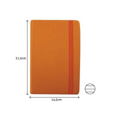 Bloco Notas Pautado 21,5x14,5cm Semi Pele Amarelo 116 Fol /