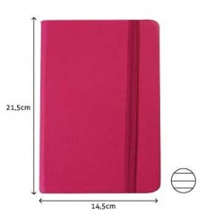Bloco Notas Pautado 21,5x14,5cm Semi Pele Rosa 116 Flh / Pap