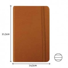 Bloco Notas Pautado 21,5x14,5cm Semi Pele Camel 116 Flh / Pa