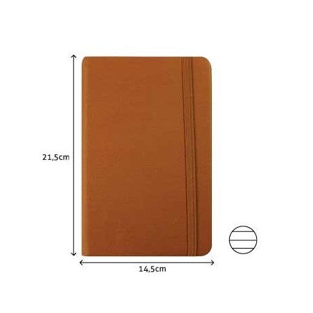 Bloco Notas Pautado 21,5x14,5cm Semi Pele Camel 116 Flh / Pa