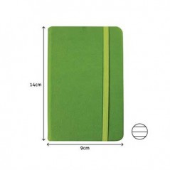 Bloco Notas Pautado 14x9cm Semi Pele Verde 116 Flh agenda /
