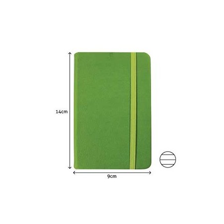 Bloco Notas Pautado 14x9cm Semi Pele Verde 116 Flh agenda /