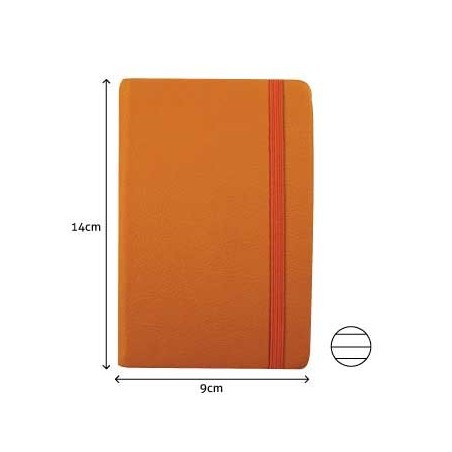 Bloco Notas Pautado 14x9cm Semi Pele Amarelo 116 Flh agenda