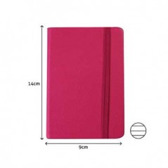 Bloco Notas Pautado 14x9cm Semi Pele Rosa 116 Flh agenda / P