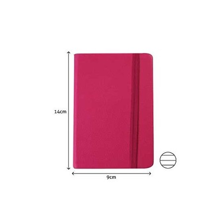 Bloco Notas Pautado 14x9cm Semi Pele Rosa 116 Flh agenda / P