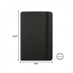 Bloco Notas Pautado 14x9cm Semi Pele Preto 116 Flh agenda /