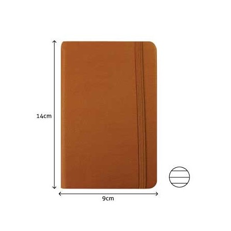 Bloco Notas Pautado 14x9cm Semi Pele Camel 116 Flh (agenda)