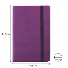 Bloco Notas Pautado 21,5x14,5cm Semi Pele Roxo 116 Flh / Pap
