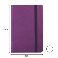 Bloco Notas Pautado 14x9cm Semi Pele Roxo 116 Flh agenda / P