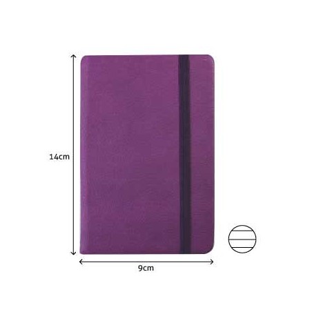 Bloco Notas Pautado 14x9cm Semi Pele Roxo 116 Flh agenda / P