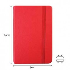 Bloco Notas Pautado 14x9cm Semi Pele Vermelho 116 Flh agenda