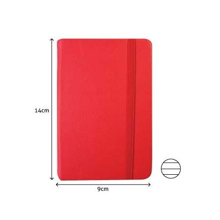 Bloco Notas Pautado 14x9cm Semi Pele Vermelho 116 Flh agenda