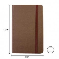 Bloco Notas Pautado 14x9cm Semi Pele Castanho 116 Flh agenda