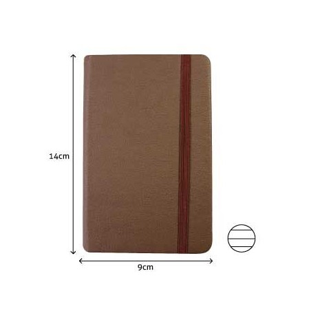 Bloco Notas Pautado 14x9cm Semi Pele Castanho 116 Flh agenda
