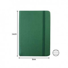 Bloco Notas Pautado 14x9cm Semi Pele Verde Esmeralda 116F /