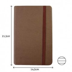 Bloco Notas Pautado 21,5x14,5cm Semi Pele Castanho 116 Fo /