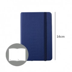 Bloco Notas Liso 14x9cm Semi Pele Azul 116Folhas (agenda) /