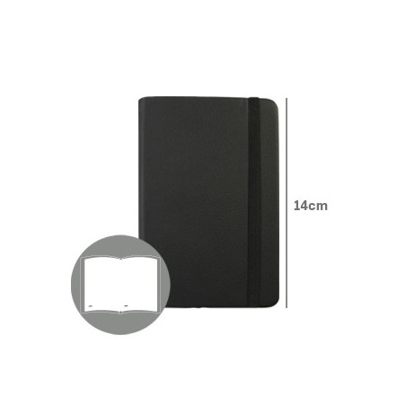 Bloco Notas Liso 14x9cm Semi Pele Preto 116 Flh (agenda) / P