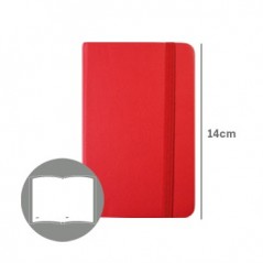 Bloco Notas Liso 14x9cm Semi Pele Vermelho 116 Flh (agenda)