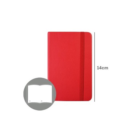 Bloco Notas Liso 14x9cm Semi Pele Vermelho 116 Flh (agenda)