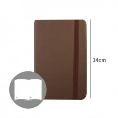 Bloco Notas Liso 14x9cm Semi Pele Castanho 116 Flh (agenda)