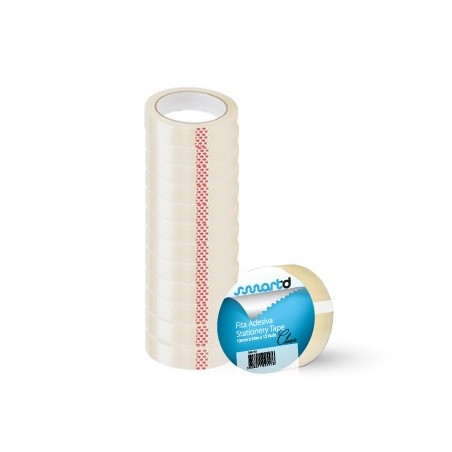 12un Fita Adesiva Clear 12mmx33mts - 1unid / Escritorio e Pa