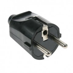 Ficha AC SCHUKO macho em ABS macio / Cabos e Baterias / Elec