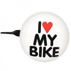 Campainha para Bicicleta Ø8cm I LOVE MY BIKE Branco