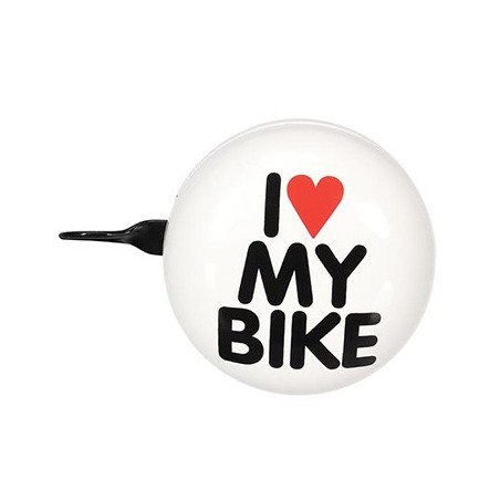 Campainha para Bicicleta Ø8cm I LOVE MY BIKE Branco