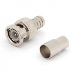 10un Ficha BNC macho RG56/U crimpagem rapida (2un) / Cabos e