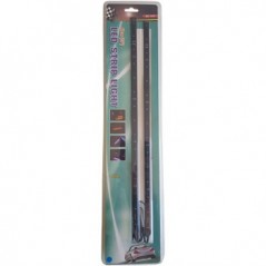 Fita LED auto-adesiva dupla 12VDC Azul c/ botão ON / OFF / L