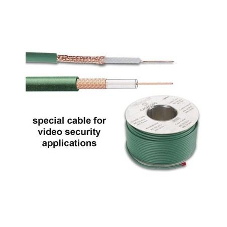 Cabo coaxial RG-59U B/U cor verde bobine 100mt / Proteção Se