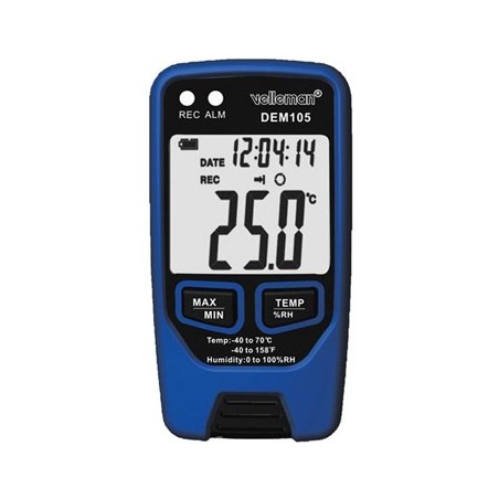 Colector de temperatura e humidade com interface USB / Instr