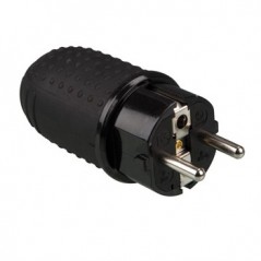 Ficha Schuko em borracha IP44 / Cabos e Baterias / Electrici