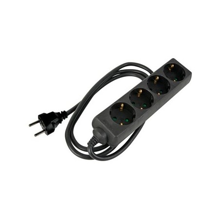 Bloco c/4 tomadas e cabo 5 mts cor preta e label