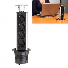 Bloco de mesa elevatorio com 4 tomadas schuko / Cabos e Bate