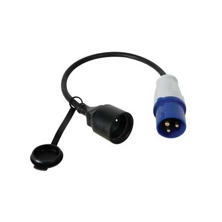 Cabo conversor ficha CEE macho para Schuko femea