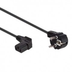 Cabo de alimentacao preto CEE 7/7 90° + C13 90º