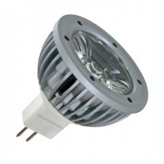 Lampada LED 1W branco frio (6400K) 12VAC/DC - MR16 / Luz Som