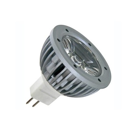 Lampada LED 1W branco frio (6400K) 12VAC/DC - MR16 / Luz Som