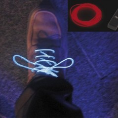 Set de fio electroluminescente cor vermelha 1,5mt / Luz Som