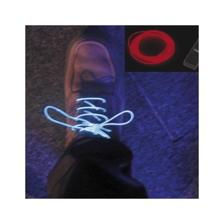 Set de fio electroluminescente cor vermelha 1,5mt / Luz Som