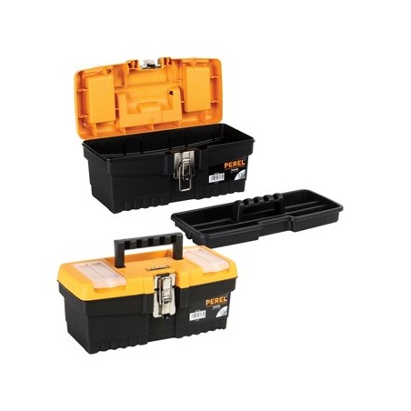 Caixa de ferramenta de 13 pol. com fechos metálicos / Instru